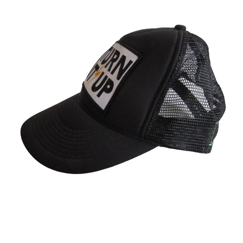 Aviator Nation Turn It Up Trucker Hat Bolt Black Mesh Adjustable Snapback Cap - Picture 6 of 8